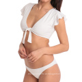 2020 JIEJIN HOT Sexy Ladies Plus Size Mulheres Sexy Biquíni Girls White Plain Swimwear Design exclusivo